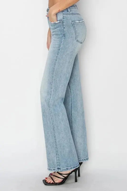 RISEN High Rise Straight Jeans for Effortless Style - Love Salve